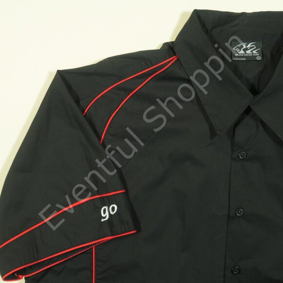 Holden Racing Team Shirt Mens 2XL Black Mechanic Short Sleeve Button Down - Picture 9 of 9